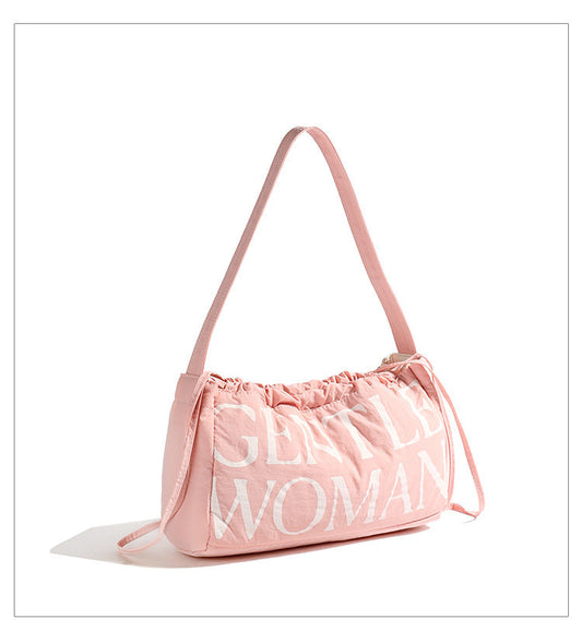 Drawstring Solid Puffer Underarm Shoulder Bag