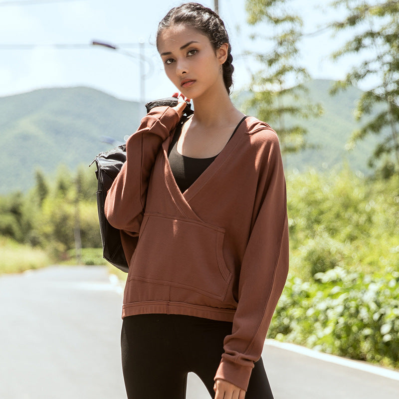 Yoga Sportswear New Solid Color Fitness And Leisure Yoga Clothes Women'S Outdoor Running Sweater Hoodie Long Sleeve Coat
