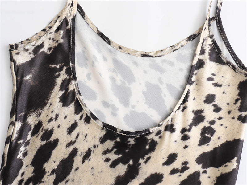 Trendy Animal Print Spaghetti Strap Dress