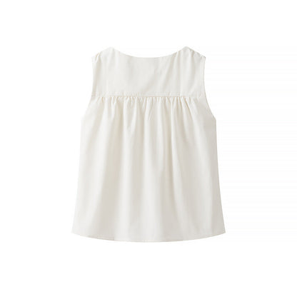 Solid Color Ruched Sleeveless Tank Top