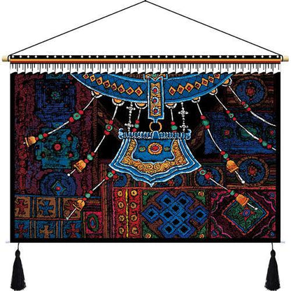 Customized Tibetan Fabric Tapestry Tibet Hanging Cloth Homestay Decoration Hotel Restaurant Living Room Bedroom Bedside Cloth Painting Tapestry