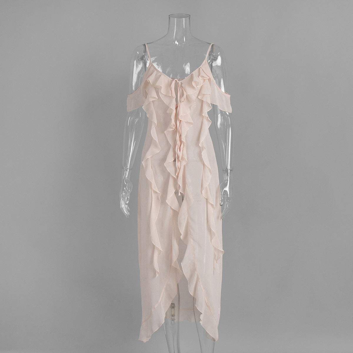 Sexy Ruffled V-Neck Camisole Dress