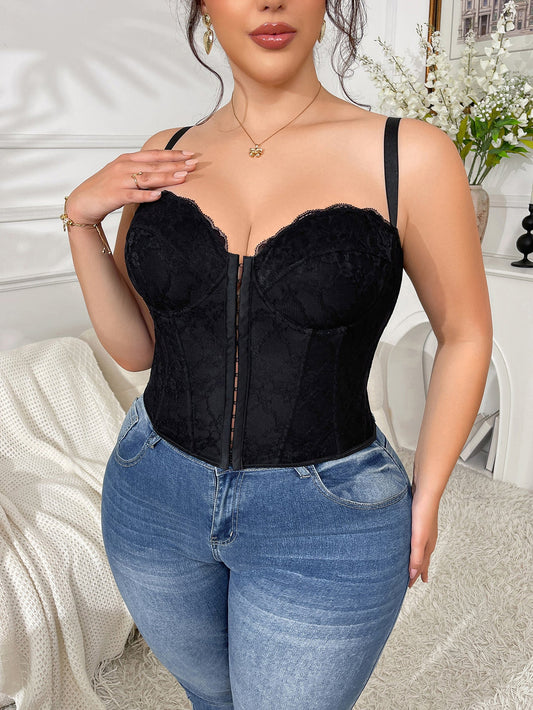 Sexy Lace Corset Top For Plus Size Women
