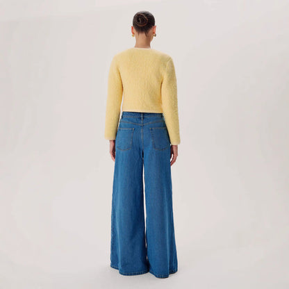 Retro High Waist Wide Leg Flared Jeans