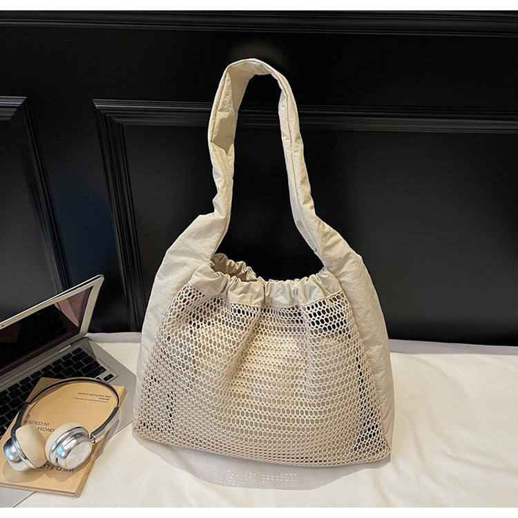 Hollow Nylon Tote Bag Stylish Casual Large Capacity Shoulder Bag