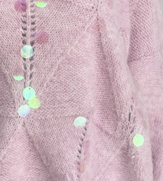 Vintage Sequin Hollow Out Knit Sweater