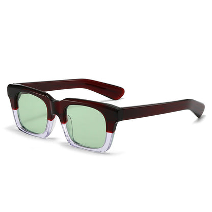 Trendy Polarized Square Frame Acetate Sunglasses