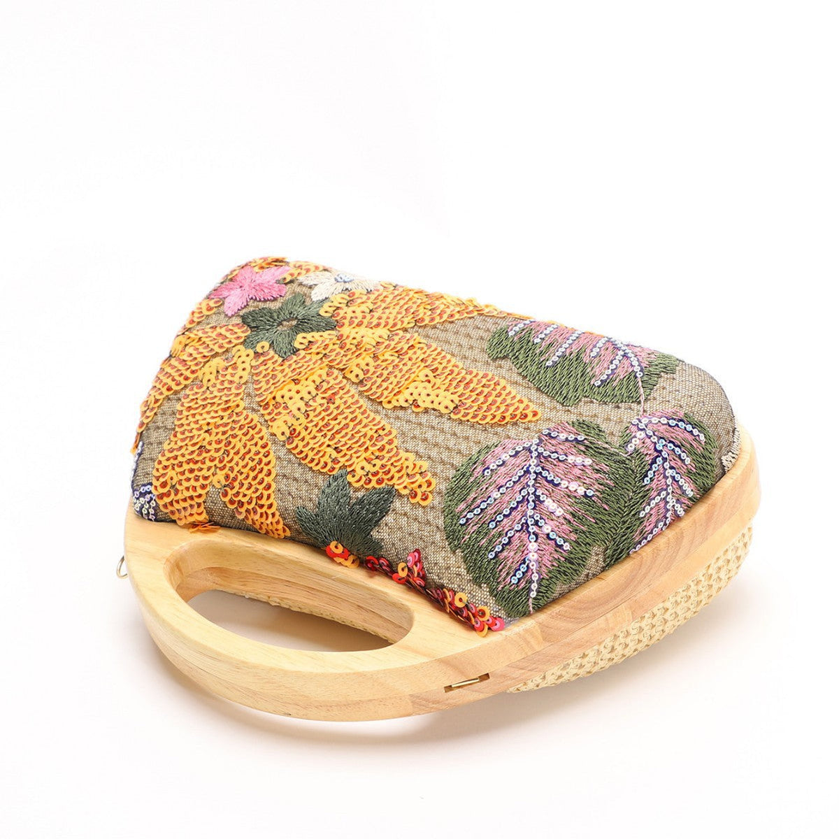 Embroidered Sequin Floral Evening Handbag Casual Shell Bag