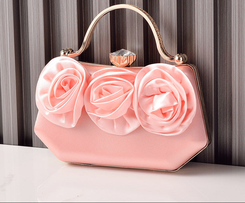 New Silk Floral Evening Clutch Bag for Parties