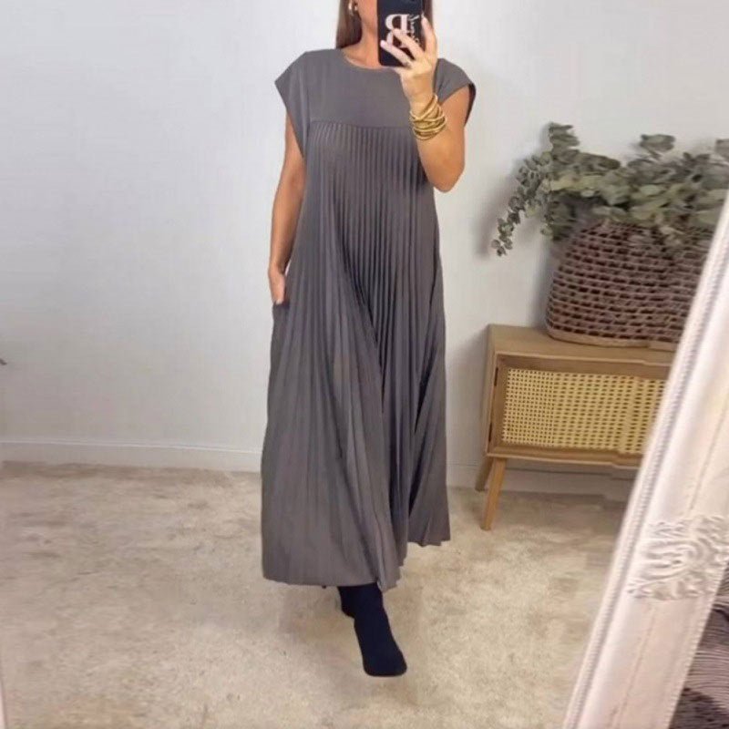 Elegant Sleeveless Pleated Maxi Dress for Women