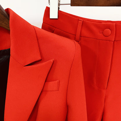 Trendy Two-Piece Suit With Blazer And Flared Pants