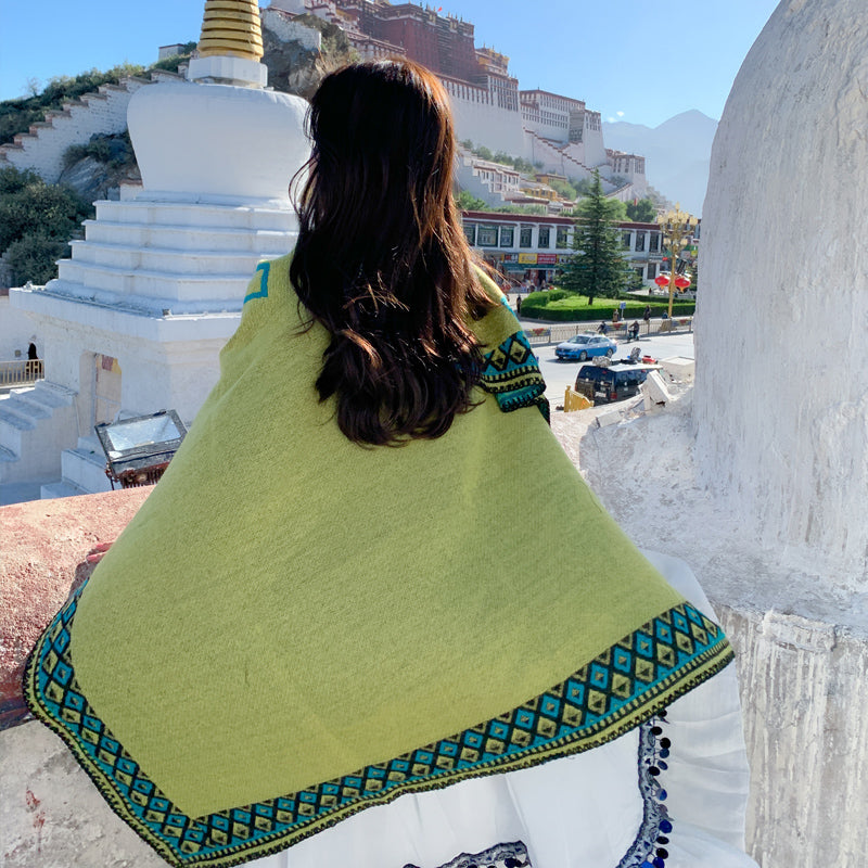 Ethnic Tibetan Shawl Cloak Warm Scarf