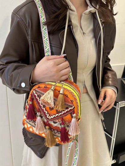 Bohemian Fringe Backpack Lightweight Casual Travel Bag