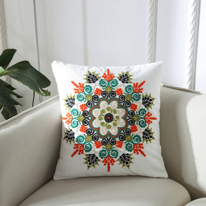 Towel Embroidered Cushion Cover Pillow Cover 45X45 Cotton Canvas Backrest Sofa Fresh Nordic Fashion