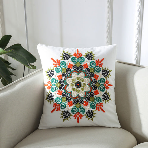Towel Embroidered Cushion Cover Pillow Cover 45X45 Cotton Canvas Backrest Sofa Fresh Nordic Fashion