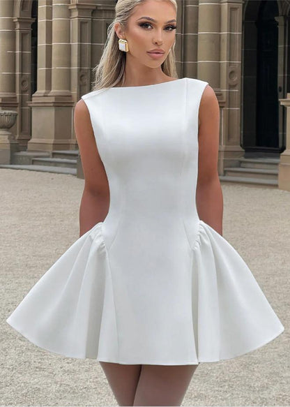 Cocktail Dress High Neckline Flared Skirt