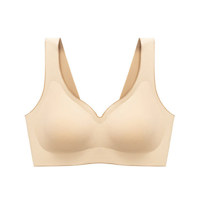 Solid Color Latex Underwear With One-Piece Contrasting Color And Beautiful Back, No Rims, Comfortable Buckles, Comfortable Vest Bra Women.