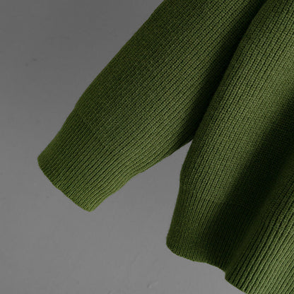 Knit Polo Collar Color Block Pullover Sweater