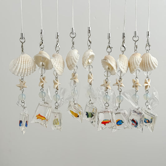 Cute Seashell Fish Keychain Bag Charm