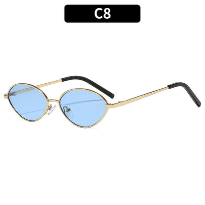 Trendy Oval Metal Sunglasses for Outdoor Activities
