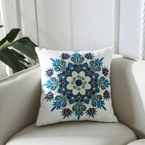 Towel Embroidered Cushion Cover Pillow Cover 45X45 Cotton Canvas Backrest Sofa Fresh Nordic Fashion