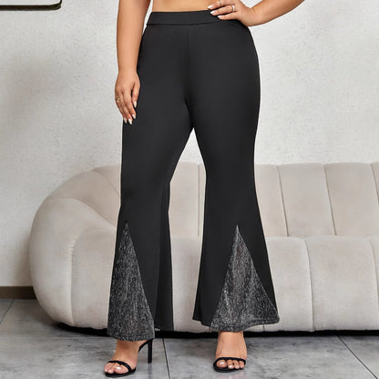 Bell Bottom Pants Plus Size Casual Polyester Trousers