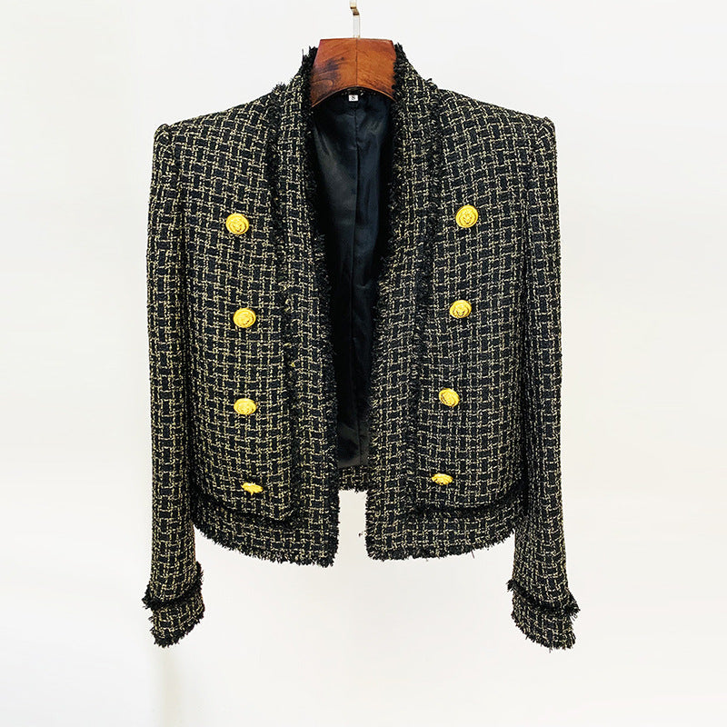 Fringe Tweed Cardigan Jacket Stylish Urban Wear