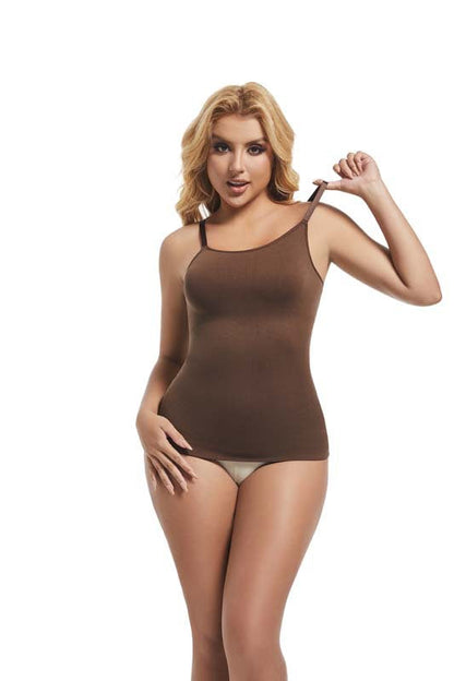 Seamless Knitted Shaper Tank Top With Adjustable Straps