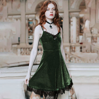 Sexy Suspender Dress Women'S Chest And Backless Lace Stitching New Short Dress
