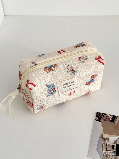 Cute Cartoon Animal Print Makeup Bag Spacious Toiletry Kit