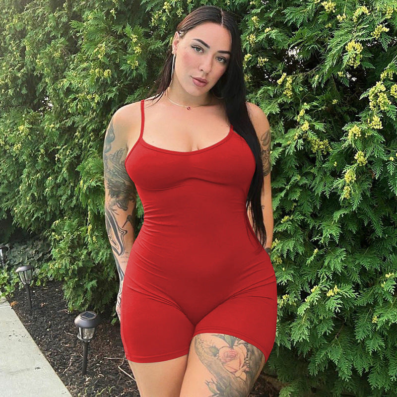Trendy Plus Size Sleeveless Backless Jumpsuit Casual Chic