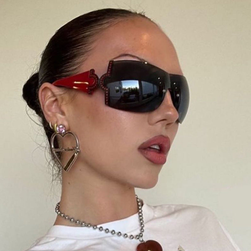 Y2K Style Oversized Rhinestone Sunglasses Trendy Fashion Eyewear