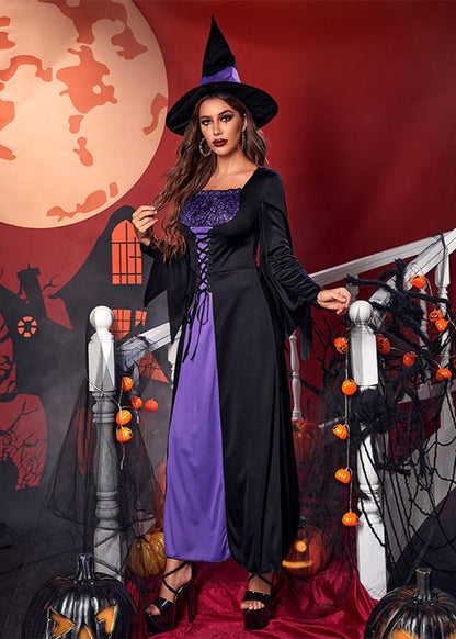 Women’s Polyester Witch Costume with Lace Corset