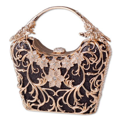 Elegant Black Evening Clutch with Hollow Design