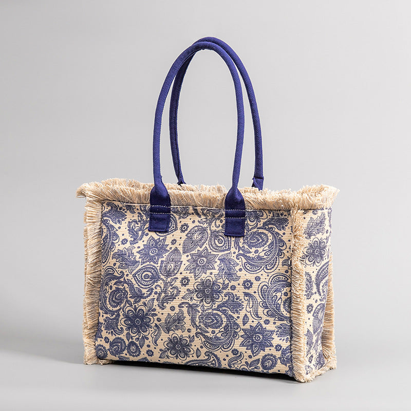 Vintage Print Tassel Handbags