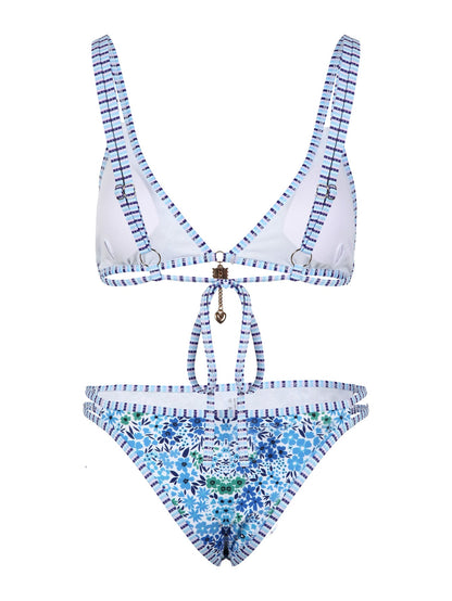 Trendy Floral Printed Bikini Swimwear