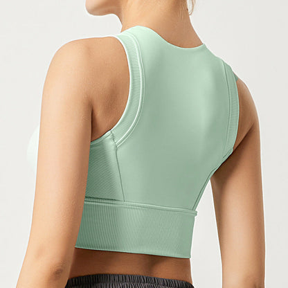 Threaded Sports Vest Bra Women'S Shockproof High-Strength Professional Fitness Yoga Clothes Top