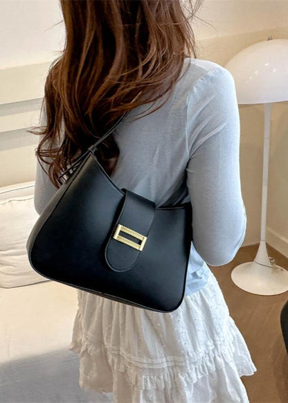 Minimalist PU Leather Shoulder Bag With Magnetic Closure