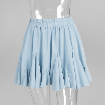 Y2K Street Style Ruffled Mini Pleated Skirt