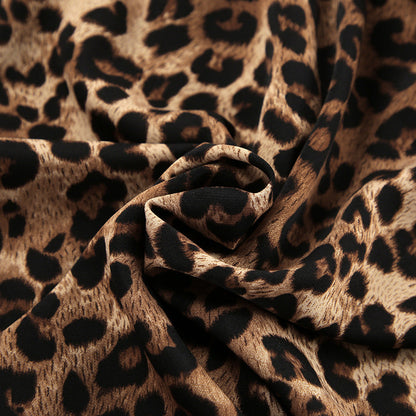 Leopard Print Lapel Sleepwear Sets