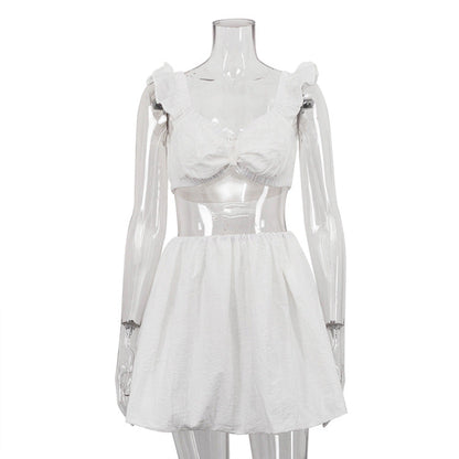Sexy Off-Shoulder White Crop Top And Skirt Set