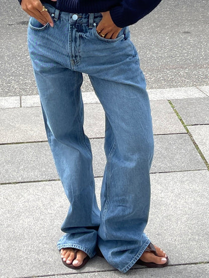 Trendy Color Contrast Splicing Star Denim Pants