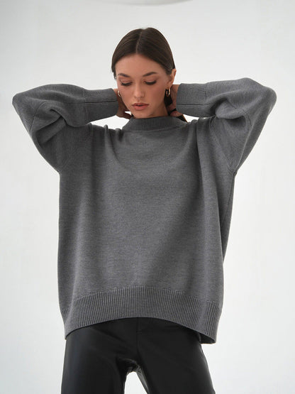 Casual Solid Color Sweater Knitted Pullover