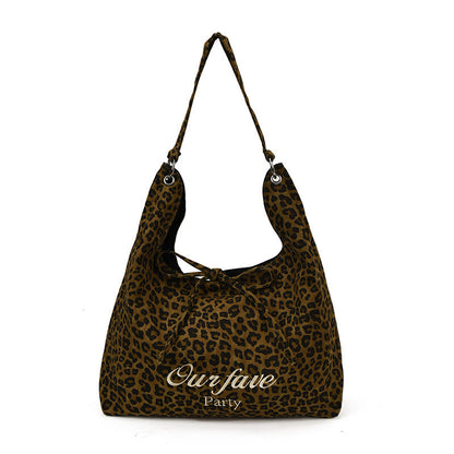 Artistic Leopard Print Tote Bag Stylish Casual Large Capacity Bag
