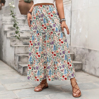 Floral Print Maxi Skirt Casual Summer Dress