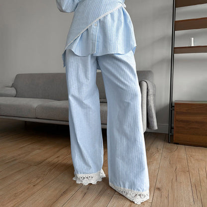 Layered Lace Stripe 3-Piece Set for Women