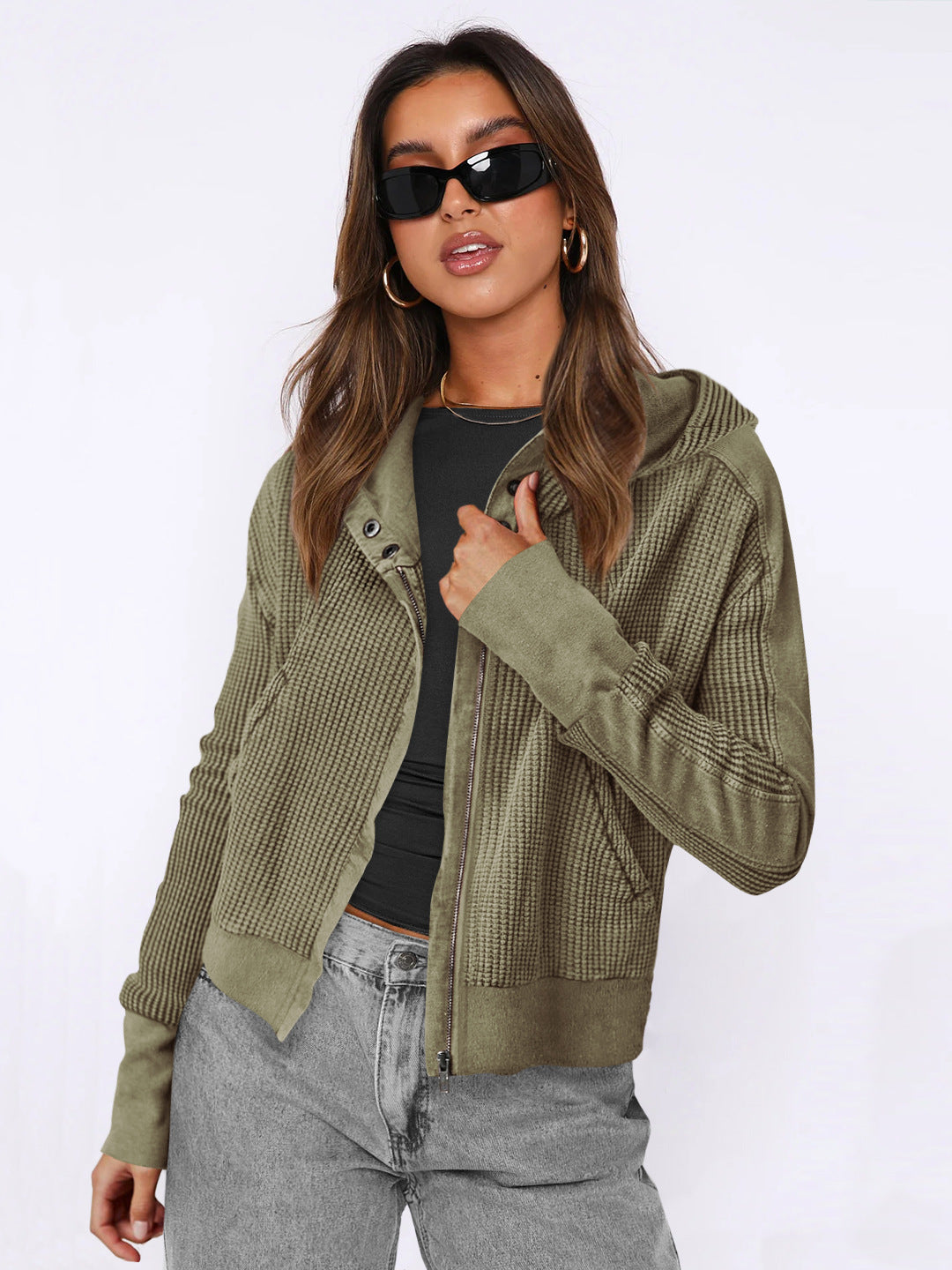 Hooded Color Block Sweatshirt Casual Streetwear
