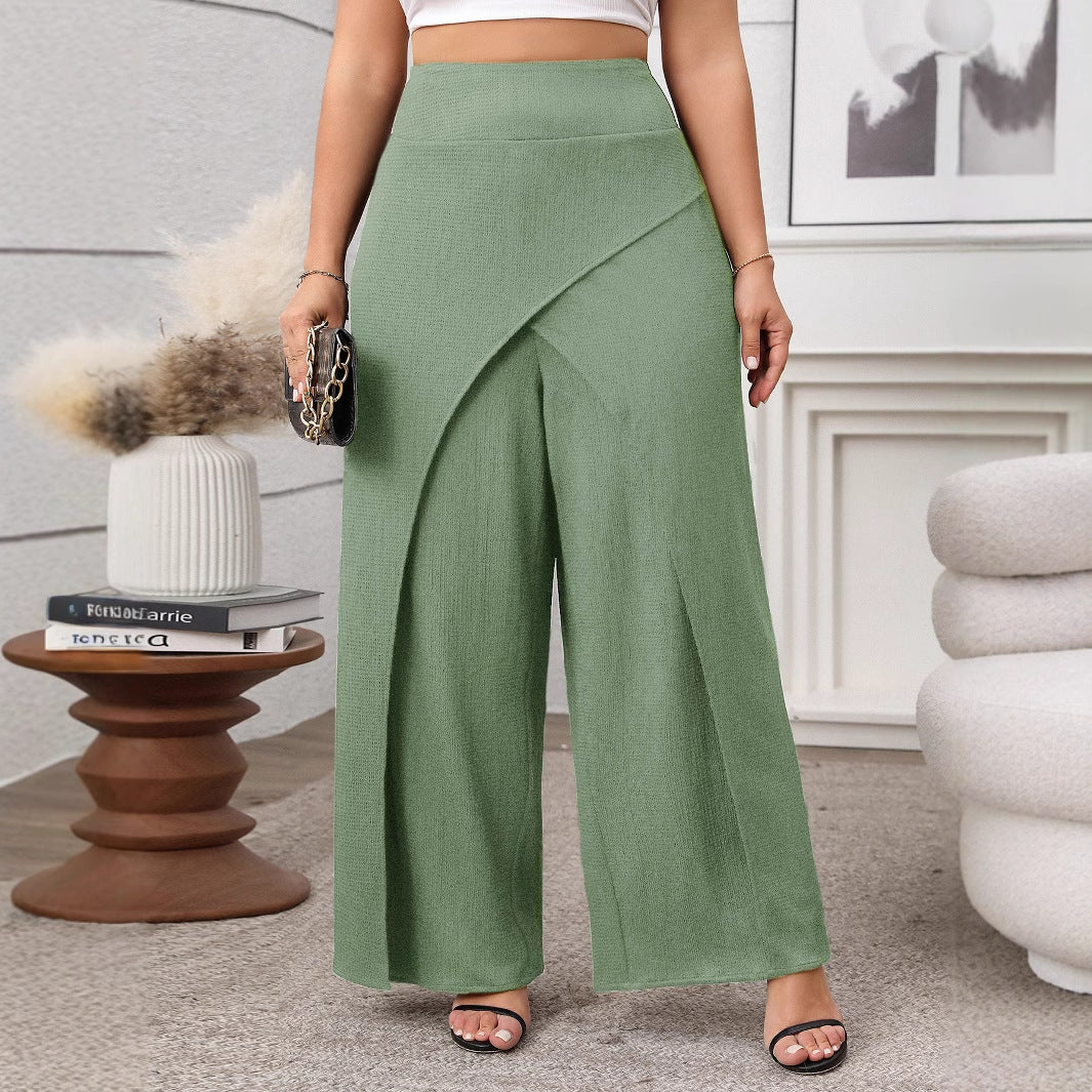Loose Design Wide-Leg Pants Soft Cotton Casual Style