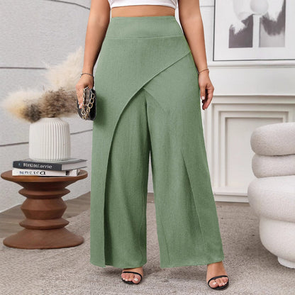 Loose Design Wide-Leg Pants Soft Cotton Casual Style
