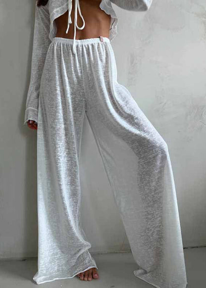 Lounge Set Ultra Light Fabric Cropped Tie Front